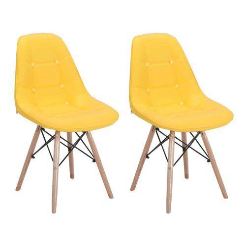 Tamanhos, Medidas e Dimensões do produto Conjunto com 2 Cadeiras Eames Eiffel Botonê Amarelo