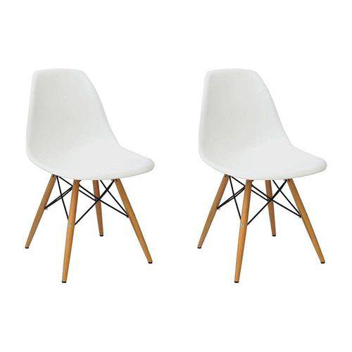 Tamanhos, Medidas e Dimensões do produto Conjunto com 2 Cadeiras Eames Eiffel Branco Base Madeira