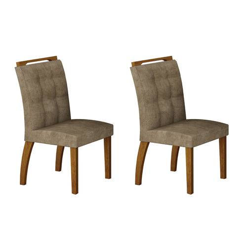 Tamanhos, Medidas e Dimensões do produto Conjunto com 2 Cadeiras Málaga Suede Imbuia Mel e Capuccino