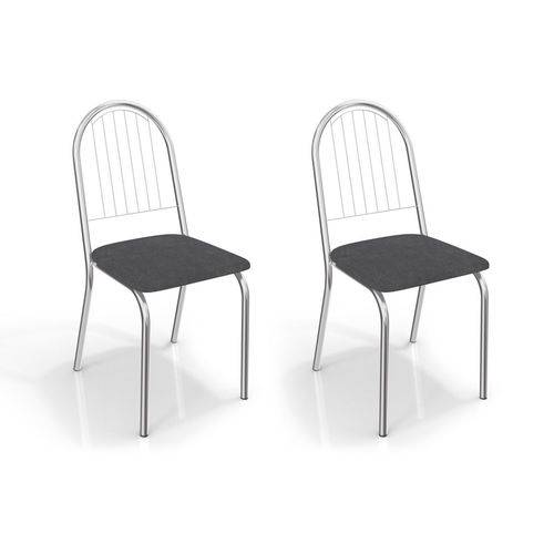 Tamanhos, Medidas e Dimensões do produto Conjunto com 2 Cadeiras Noruega Corino Cinza
