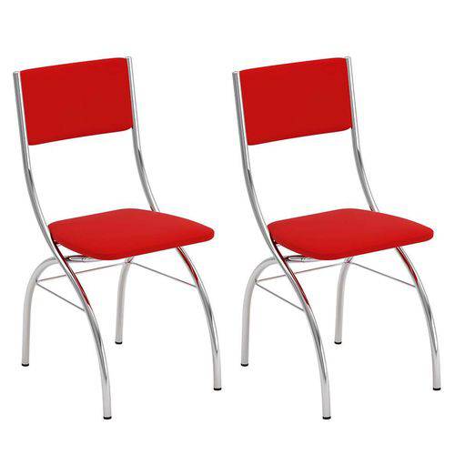 Tamanhos, Medidas e Dimensões do produto Conjunto com 2 Cadeiras Saschin Vinil Búfalo Vermelho