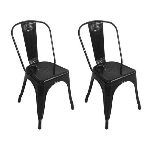 Tamanhos, Medidas e Dimensões do produto Conjunto com 2 Cadeiras Tolix Preto