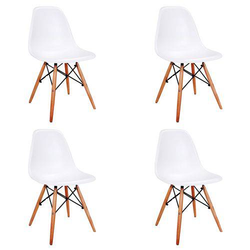 Tamanhos, Medidas e Dimensões do produto Conjunto de 4 Cadeiras Eames Branco Decor Travel Max - Ct53002br