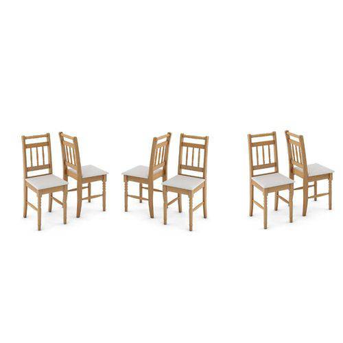 Tamanhos, Medidas e Dimensões do produto Conjunto de 6 Cadeiras Torneada Móveis Tradição