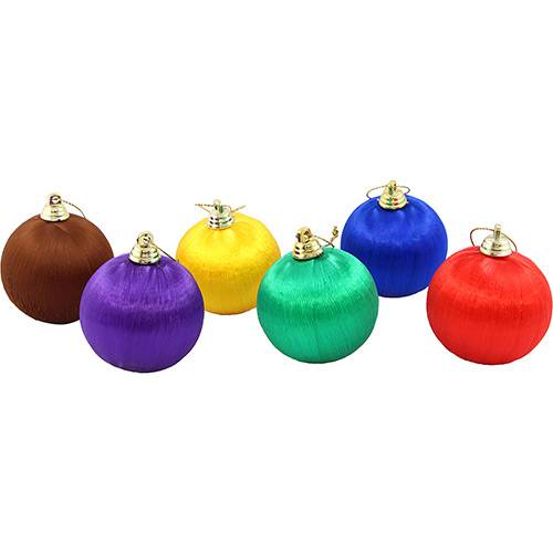 Tamanhos, Medidas e Dimensões do produto Conjunto de Bolas Acetinadas, 6 Cm, 6 Unidades - Christmas Traditions