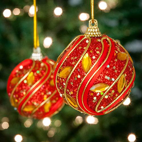Tamanhos, Medidas e Dimensões do produto Conjunto de Bolas Decoradas 6 Peças 6cm - Orb Christmas