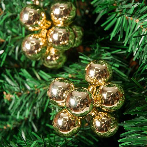 Tamanhos, Medidas e Dimensões do produto Conjunto de Bolas Lisas Cachos (6 Bolas em 4 Cachos) Dourado - Orb Christmas