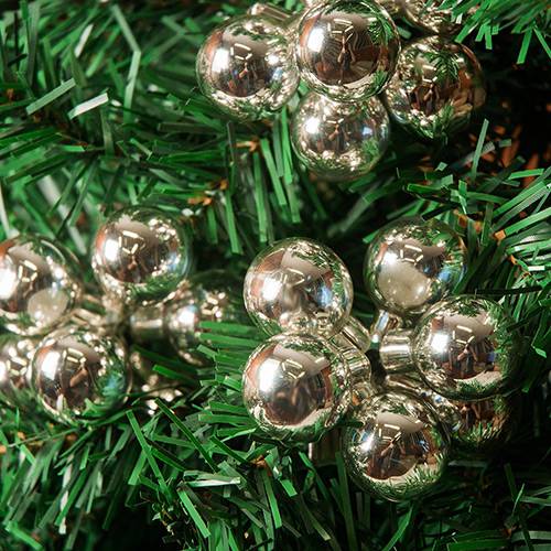 Tamanhos, Medidas e Dimensões do produto Conjunto de Bolas Lisas Cachos (6 Bolas em 4 Cachos) Prata - Orb Christmas