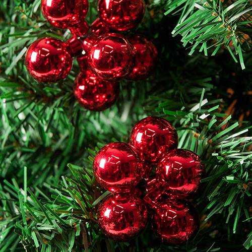 Tamanhos, Medidas e Dimensões do produto Conjunto de Bolas Lisas Cachos (6 Bolas em 4 Cachos) Vermelho - Orb Christmas