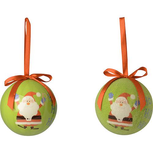 Tamanhos, Medidas e Dimensões do produto Conjunto de Bolas Verdes Estampadas 7,5cm 7 Unidades - Orb Christmas