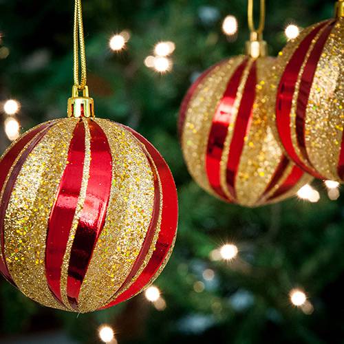 Tamanhos, Medidas e Dimensões do produto Conjunto de Bolas Vermelho e Dourado 6 Peças 8cm - Orb Christmas
