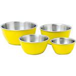 Tamanhos, Medidas e Dimensões do produto Conjunto de Bowls Inox 4 Peças Amarelo - La Cuisine