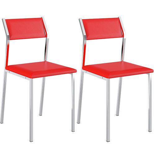 Tamanhos, Medidas e Dimensões do produto Conjunto de 2 Cadeiras 1709 Napa – Carraro - Vermelho Real