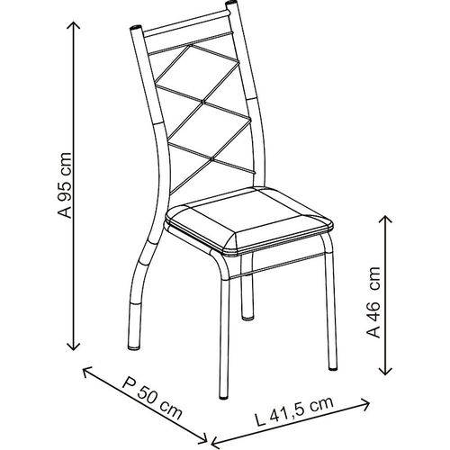 Tamanhos, Medidas e Dimensões do produto Conjunto de 2 Cadeiras 1710 Tecil – Carraro - Branco Fantasia