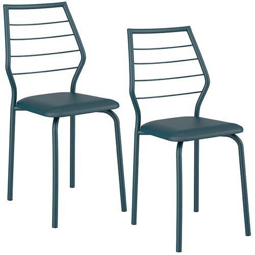Tamanhos, Medidas e Dimensões do produto Conjunto de 2 Cadeiras 1716 – Carraro - Azul Noturno