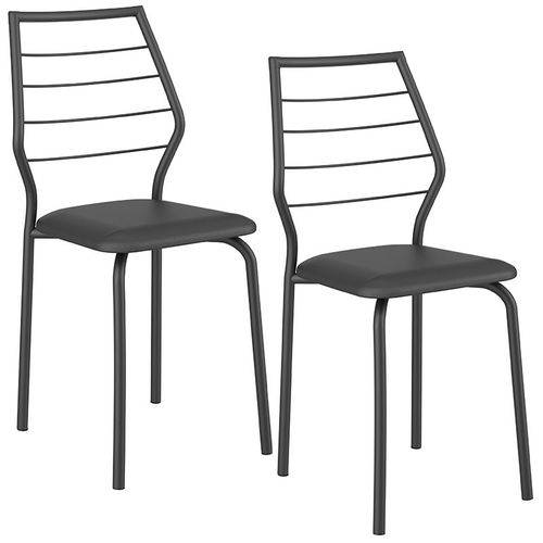 Tamanhos, Medidas e Dimensões do produto Conjunto de 2 Cadeiras 1716 – Carraro - Preto