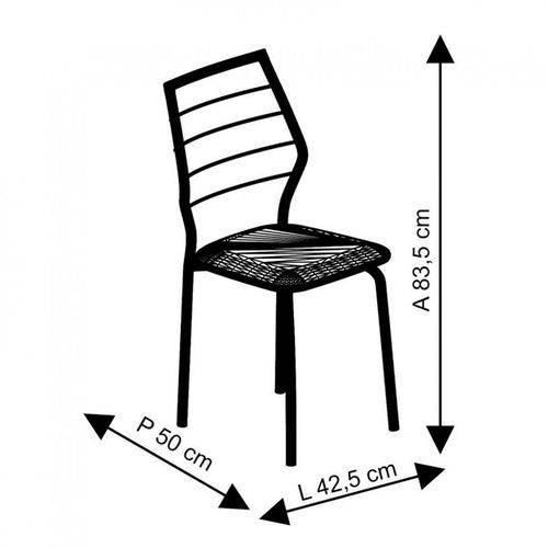 Tamanhos, Medidas e Dimensões do produto Conjunto de 2 Cadeiras 1716 Cromado – Carraro - Vermelho Real