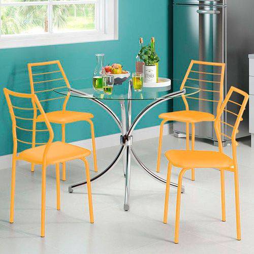 Tamanhos, Medidas e Dimensões do produto Conjunto de 2 Cadeiras 1716 Napa – Carraro - Amarelo Ouro
