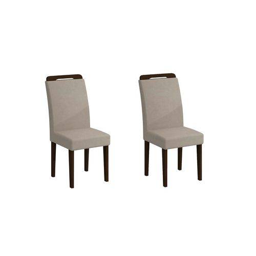 Tamanhos, Medidas e Dimensões do produto Conjunto de 2 Cadeiras de Jantar Athenas Castor Veludo Creme