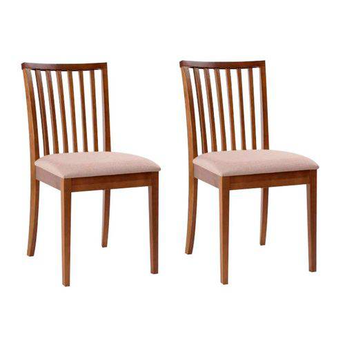 Tamanhos, Medidas e Dimensões do produto Conjunto de 2 Cadeiras de Jantar Kindon Castanho e Bege