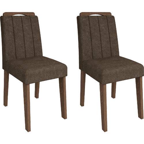 Tamanhos, Medidas e Dimensões do produto Conjunto de 2 Cadeiras Elisa - Cimol - Savana / Cacau
