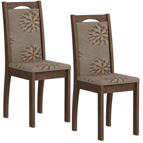 Tamanhos, Medidas e Dimensões do produto Conjunto de 2 Cadeiras Livia - Cimol - Marrocos / Café