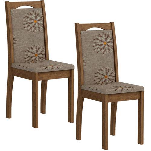 Tamanhos, Medidas e Dimensões do produto Conjunto de 2 Cadeiras Livia - Cimol - Savana / Café