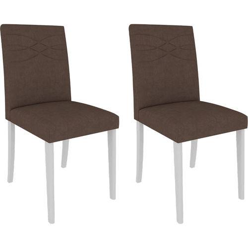 Tamanhos, Medidas e Dimensões do produto Conjunto de 2 Cadeiras Marina - Cimol - Branco / Chocolate