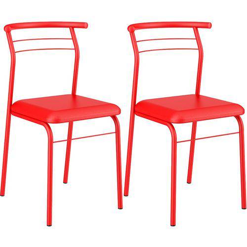 Tamanhos, Medidas e Dimensões do produto Conjunto de 2 Cadeiras Napa 1708 – Carraro - Vermelho Real