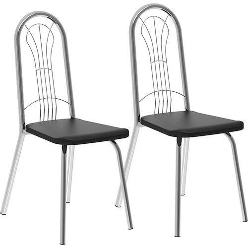 Tamanhos, Medidas e Dimensões do produto Conjunto de 2 Cadeiras Napa 182 – Carraro - Preto Cromado