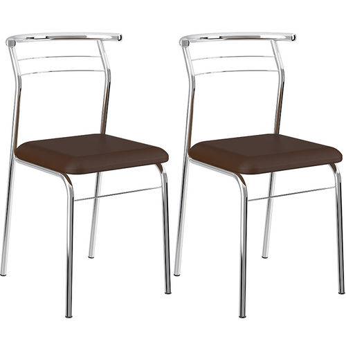 Tamanhos, Medidas e Dimensões do produto Conjunto de 2 Cadeiras Napa Cromado 1708 – Carraro - Cacau