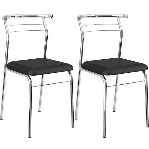 Tamanhos, Medidas e Dimensões do produto Conjunto de 2 Cadeiras Napa Cromado 1708 – Carraro - Preto