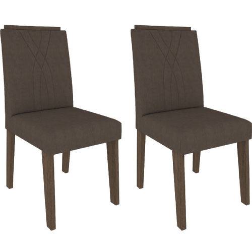 Tamanhos, Medidas e Dimensões do produto Conjunto de 2 Cadeiras Nicole - Cimol - Marrocos / Chocolate
