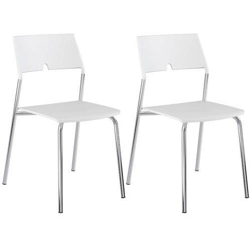 Tamanhos, Medidas e Dimensões do produto Conjunto de 2 Cadeiras Polipropileno 1711 – Carraro - Branco / Cromada