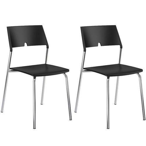 Tamanhos, Medidas e Dimensões do produto Conjunto de 2 Cadeiras Polipropileno 1711 – Carraro - Preto / Cromado
