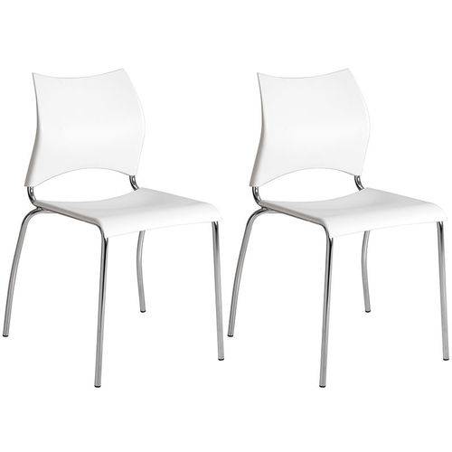 Tamanhos, Medidas e Dimensões do produto Conjunto de 2 Cadeiras Polipropileno 357 – Carraro - Branco / Cromada