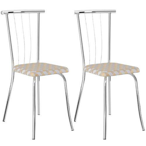 Tamanhos, Medidas e Dimensões do produto Conjunto de 2 Cadeiras Tecido Andino 154 – Carraro - Retrô Metalizado