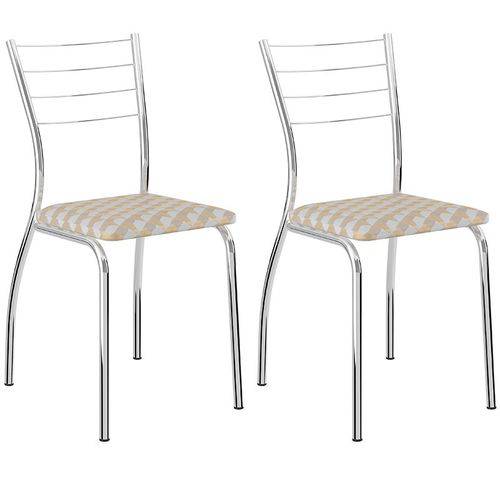 Tamanhos, Medidas e Dimensões do produto Conjunto de 2 Cadeiras Tecido Andino 1700 – Carraro - Retrô Metalizado