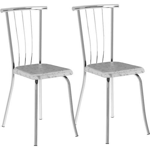 Tamanhos, Medidas e Dimensões do produto Conjunto de 2 Cadeiras Tecil 154 – Carraro - Branco Fantasia