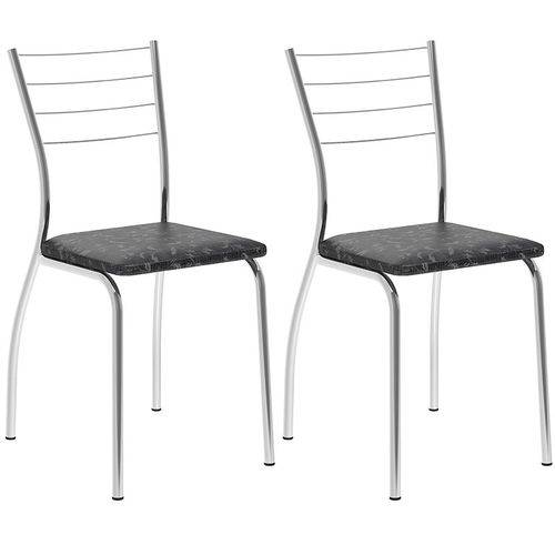 Tamanhos, Medidas e Dimensões do produto Conjunto de 2 Cadeiras Tecil 1700 – Carraro - Preto Fantasia
