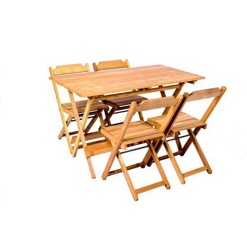 Tamanhos, Medidas e Dimensões do produto Conjunto de Mesa 120x70 e 04 Cadeiras Dobráveis Itaúba