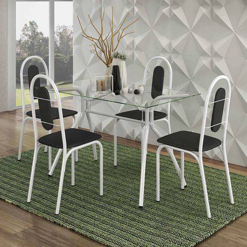 Tamanhos, Medidas e Dimensões do produto Conjunto de Mesa Aquila com 4 Cadeiras Pintura Epoxi Branca