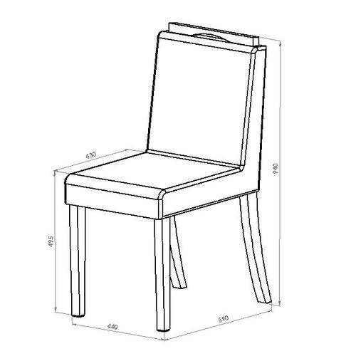 Tamanhos, Medidas e Dimensões do produto Conjunto de Mesa C/ 4 Cadeiras Bélgica - Volttoni - Castnho / Of White