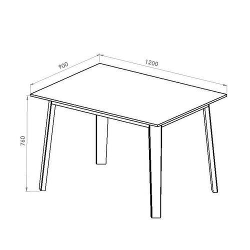 Tamanhos, Medidas e Dimensões do produto Conjunto de Mesa C/ 4 Cadeiras Suiça - Volttoni - Nogueira / Branco