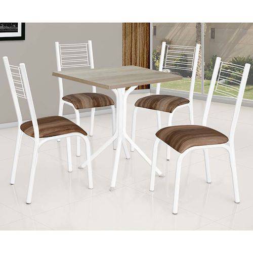 Tamanhos, Medidas e Dimensões do produto Conjunto de Mesa com 4 Cadeiras - Camila - Ciplafe - Capuccino