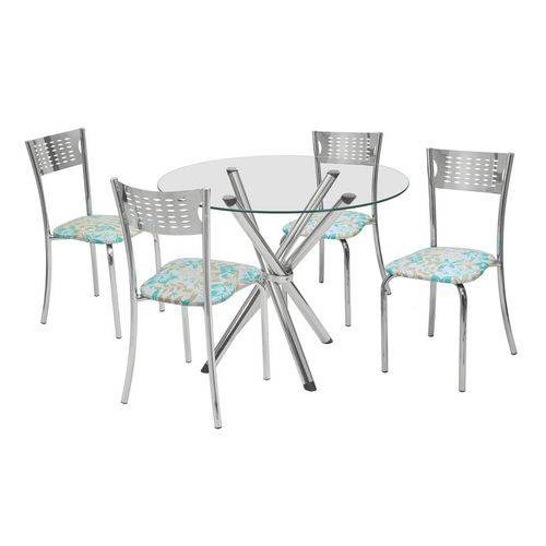 Tamanhos, Medidas e Dimensões do produto Conjunto de Mesa com 4 Cadeiras Carol Corino Cromado - Única
