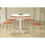 Tamanhos, Medidas e Dimensões do produto Conjunto de Mesa com 4 Cadeiras Leila Branco e Laranja - Única