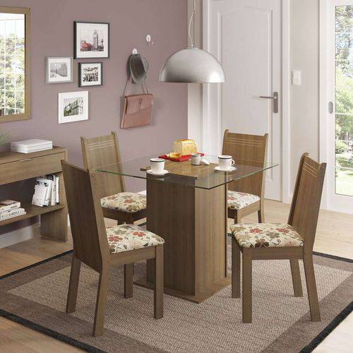 Tamanhos, Medidas e Dimensões do produto Conjunto de Mesa com 4 Cadeiras Lucy Rustic e Floral Hibiscos