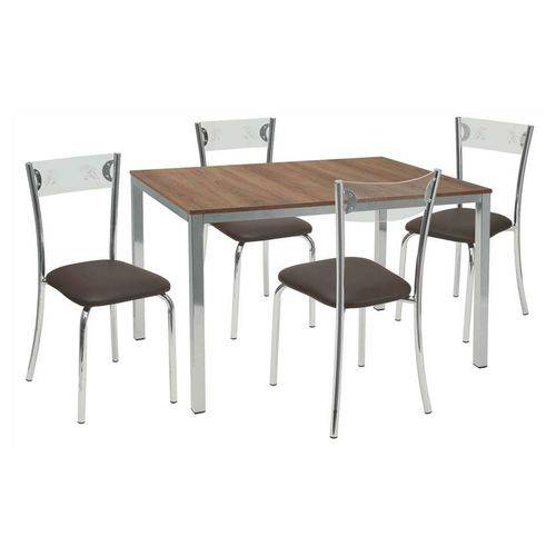 Tamanhos, Medidas e Dimensões do produto Conjunto de Mesa com 4 Cadeiras Maria Corino Marrom e Cromado - Única