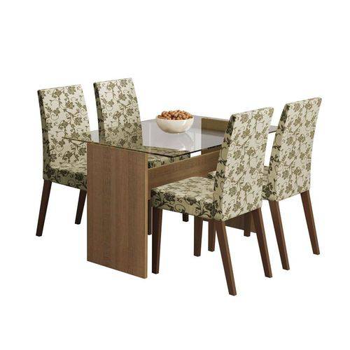 Tamanhos, Medidas e Dimensões do produto Conjunto de Mesa com 4 Cadeiras Melrose Rustic e Floral Bege